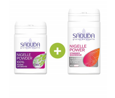 Pack gélules Saouda : 1 pilulier Nigelle Powder + 1 pilulier Nigelle Power