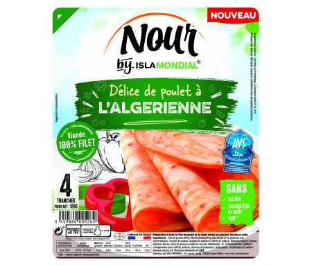 Délice de Poulet Halal à l'Algérienne certifié AVS 120gr (4 tranches) - Isla Mondial