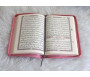 Le Saint Coran en langue arabe avec fermeture Zip - Grand format (14 x 20 cm) - Couleur rose clair