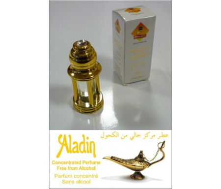 Parfum concentré Musc d'Or "Aladin" mixte - En bouteille dorée 4 colonnes avec boite