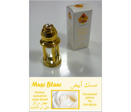 Parfum concentré Musc d'Or "Musc Blanc" mixte - En bouteille dorée 4 colonnes avec boite