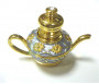 Parfum Musc d'Or "Aladin" - 3ml - Bouteille-Lampe merveilleuse d'Aladin dorée avec fleurs et arabesques
