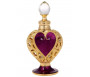 Parfum Musc Tahara pour femmes - Bouteille métallique dorée coeur bordeaux sur amphore