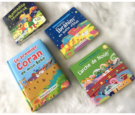 Pack 4 livres pour Enfant musulman (2-5 ans) avec pages cartonnées