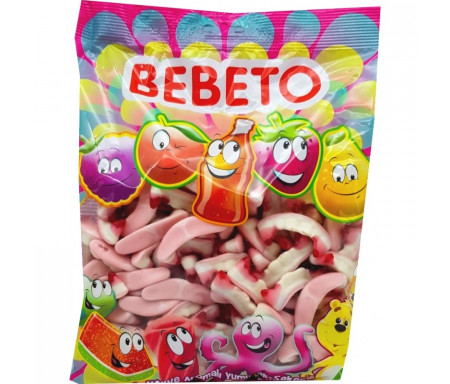 Bonbons Halal Dents de Dracula sucrées au vrai jus de fruit 1kg (Format Familial) - Bebeto