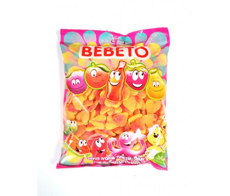 Bonbons Halal Cœur de Pêche au vrai jus de fruit 1kg (Format Familial) - Bebeto