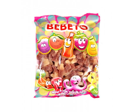 Bonbons Halal Bouteille Cola Coca acidulés au vrai jus de fruit 1kg (Format Familial) - Bebeto