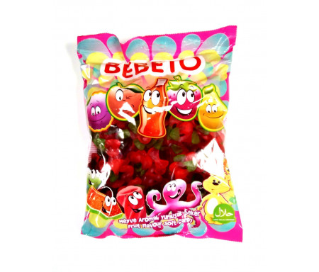 Bonbons Halal Cerises sucrées au vrai jus de fruit 1kg (Format Familial) - Bebeto