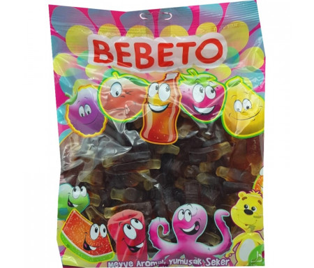 Bonbons Halal Bouteille Cola Coca au vrai jus de fruit 1kg (Format Familial) - Bebeto