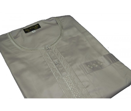 Qamis à manches courtes uni Beige Taille 52 (Adulte)