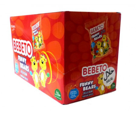 Boite de 12 sachets de confiseries halal Bebeto "Funny Bears"