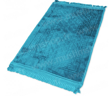 Tapis de luxe épais antidérapant et ultra-doux - Grande taille (80 x 120 cm) avec motifs Arabesque - Bleu turquoise