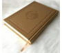 Grand Coran version arabe (Lecture Hafs) de luxe avec couverture en cuir couleur or (doré) - 18 x 25 cm