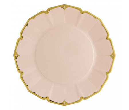 Lot de 8 grandes Assiettes pour le dîner effet lin de Couleur blanche