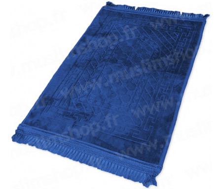 Tapis de luxe épais antidérapant et ultra-doux - Grande taille (80 x 120 cm) avec motifs Arabesque - Bleu nuit