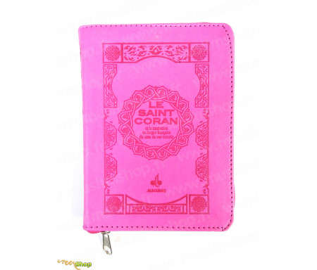 Saint Coran Français Pochette (11x15 Cm) - Couverture Rose