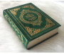 Le Noble Coran et la traduction en langue française de ses sens (bilingue français / arabe) - Edition de luxe couverture cartonnée en daim couleur Vert dorée