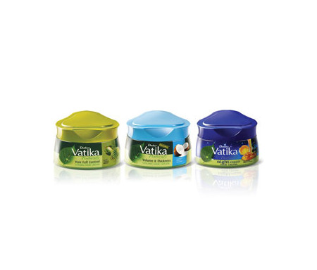 Lot de 3 x Crèmes pour cheveux Vatika Night Repair (Réparation de nuit) / Volume & Epaisseur à la Coco / Chute des Cheveux au Cactus - 420 ml