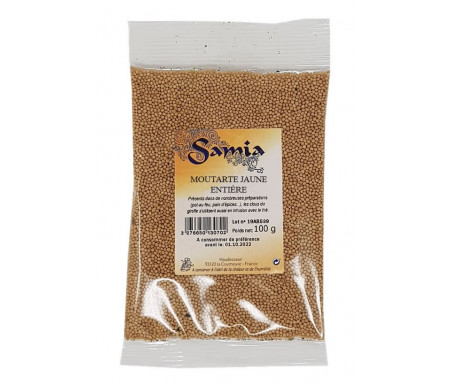 Moutarde jaune entière en Sachet de 100gr - SAMIA