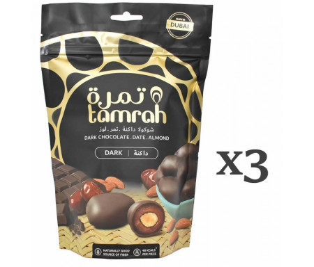Tamrah - Dattes aux amandes enrobées de Chocolat Noir - 100gr