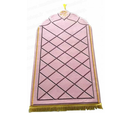 Tapis de Luxe épais antidérapant et confortable en forme de mosquée (Mihrab) - Grande taille - Rose