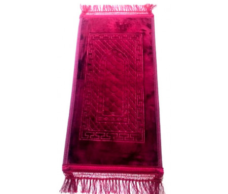 Ramadan24 Tapis de prière islamique - Tapis de prière musulmane - Rembourré  - Épais - Doux - Lavable - Namaz avec motif Islam Orient - Antidérapant -  80 x 120 cm (Violet) : : Cuisine et Maison