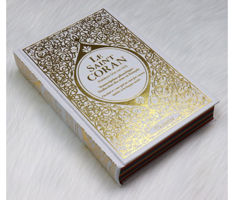 Le Noble Coran, Français - Arabe - Phonétique. Vert d'eau et doré