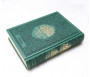 Le Saint Coran en arabe avec transcription phonétique et Traduction des sens en français - Edition de luxe (Couverture cuir de couleur Vert sapin doré)