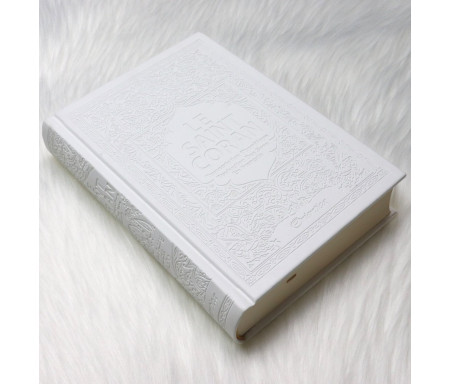 Le Saint Coran - Transcription phonétique et Traduction des sens en français - Blanc - Edition de luxe (Couverture cuir de couleur blanche)