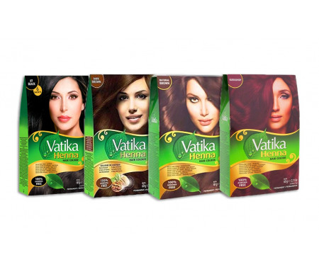 Pack Découverte 4 Henné pour Coloration des Cheveux sans Ammoniaque - Vatika
