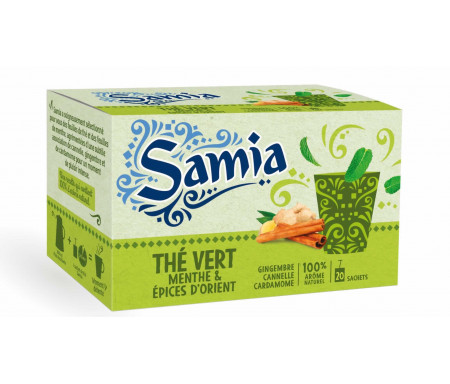 The Vert Menthe et Epices d'Orient Gingembre Cannelle Cardamone (20 sachets)