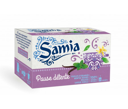 Thé Pause détente Feuilles d'Oranger Menthe Poivrée Réglisse saveur Vanille Maté Guarana Saveur Cardamone - Boost Minceur (20 sachets)