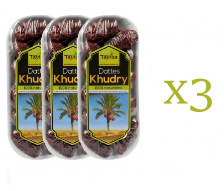 3 x Boîte de Dattes Khudry 300gr Ravier - El Nejd