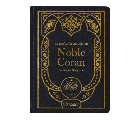 La traduction des sens du Noble Coran en langue française - Couverture Bleu foncé doré (12 x 17 cm)