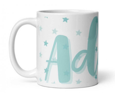 Mug / Tasse "Etoiles" Arc-en-ciel en arabe - Personnalisable avec prénom