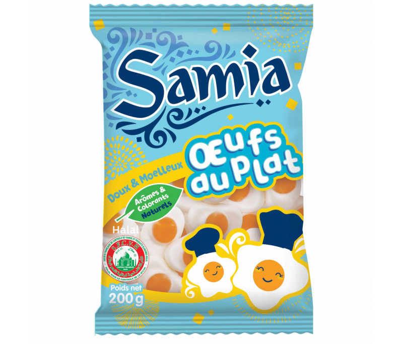 Bonbon Halal Oeufs au Plat Doux et Moelleux - 200gr par chez Samia sur