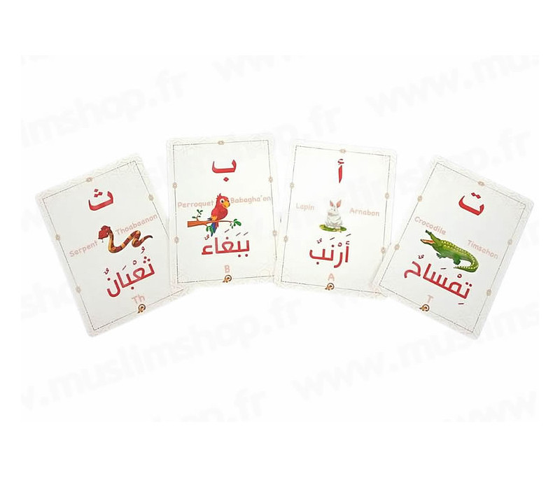 40 cartes éducatives vocabulaire arabe, les vêtements et les