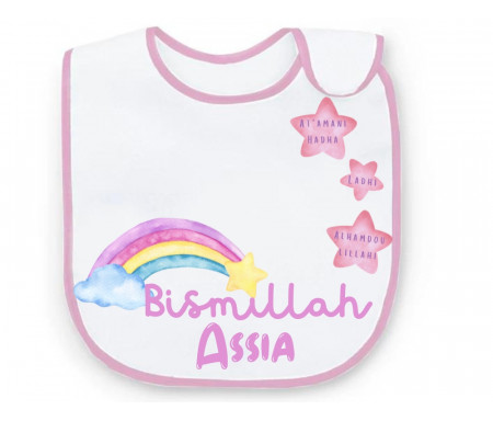 Grand Bavoir "Bismillah" Rose Arc-en-Ciel avec Douas