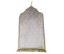 Tapis de prière de luxe doré pour adulte sous forme de mosquée (Mihrab) - Couleur gris clair brillant (argenté)