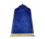 Tapis prière de luxe doré pour adulte sous forme de mosquée (Mihrab) - Couleur bleu Foncé