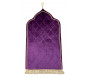 Tapis de prière de luxe doré pour adulte sous forme de mosquée (Mihrab) - Couleur violet