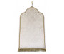 Tapis prière de luxe doré pour adulte sous forme de mosquée (Mihrab) - Couleur blanc cassé