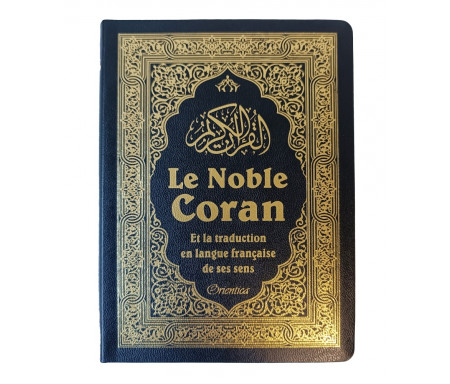 Le Noble Coran et la traduction en langue française de ses sens (bilingue arabe/français) - Noir doré