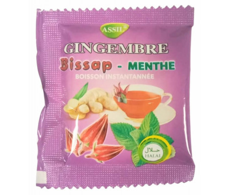 Sachet de Thé naturel au Gingembre, Bissap & menthe (Infusion / Tisane)