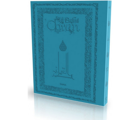 Le Coran - Traduit et annoté par Abdallah Penot - Couverture Daim Souple et bordure dorée - Coloris Bleu Turquoise