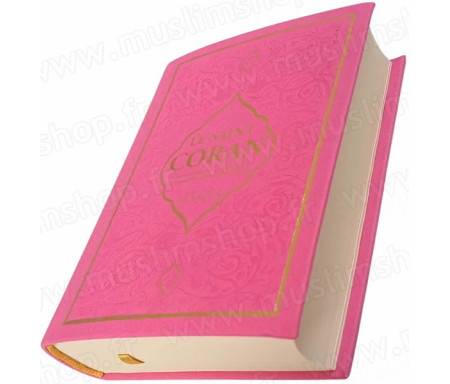 Le Saint Coran Format de poche (Arabe, français et phonétique) - Coloris Doré Rose