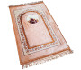Tapis de luxe épais antidérapant et ultra-doux - Grande taille (80 x 120 cm) avec motifs Fleuris et Mosquée - Dominante Marron Camel