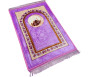 Tapis de luxe épais antidérapant et ultra-doux - Grande taille (80 x 120 cm) avec motifs Fleuris et Mosquée - Dominante Violet