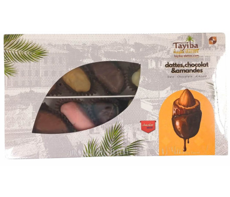 Boites dégustation : Dattes enrobées Chocolat et cœur d'amande