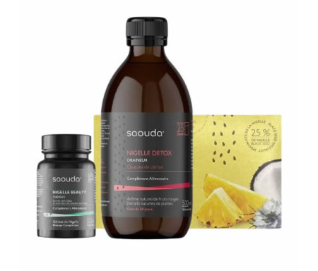 Mon Kit Corps 100% Cocooning : Draineur à la nigelle , Capsule beauté , Thé nigelle saveur Coco et Ananas